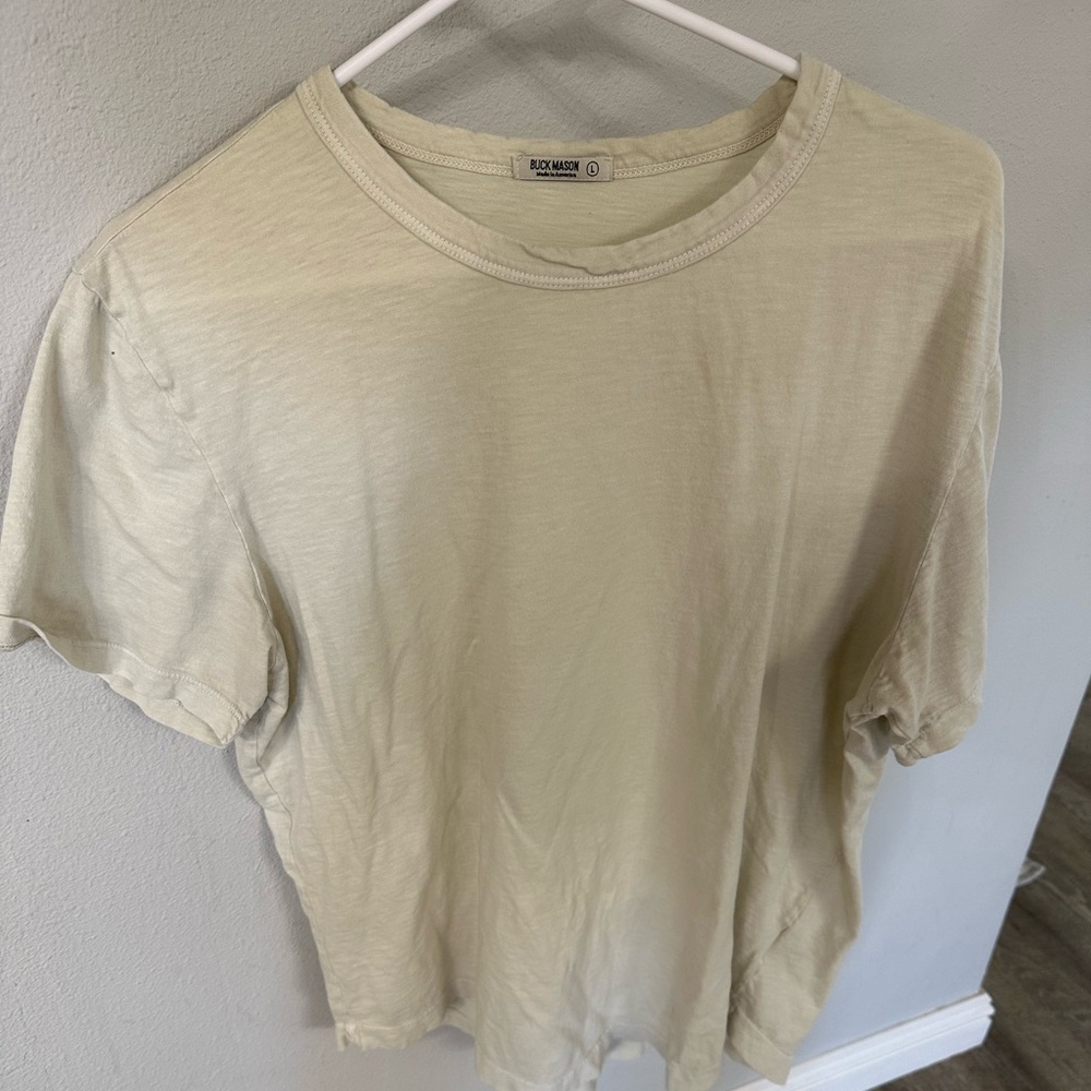 Buck Mason light weight curved hem tee